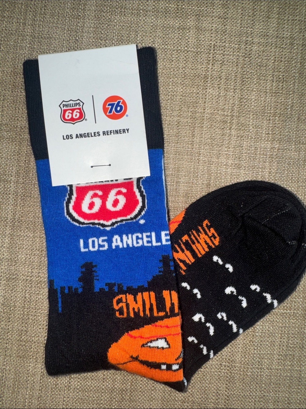 Phillips 66 Los Angeles Blue & Black Logo Crew Socks